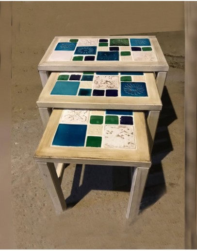 3-Piece Nesting Ceramic Table